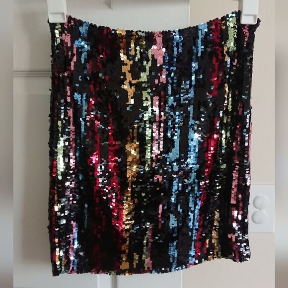 Heartloom dean sequin skirt in multi color size M - Picture 7 of 12
